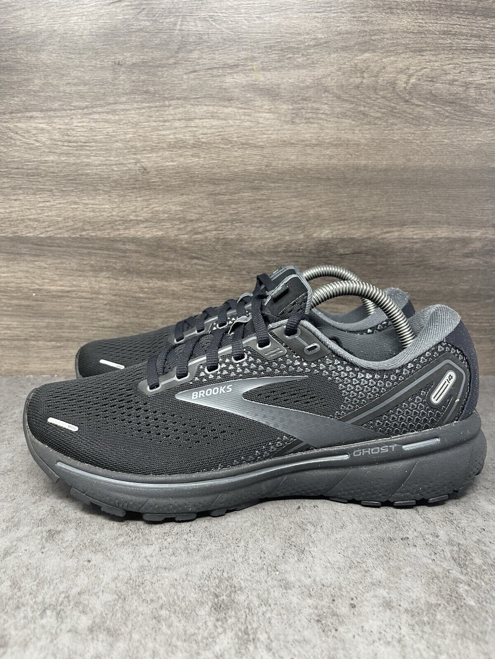 Brooks Ghost 14 Womens Size 10 Black Gray Running Walking Shoes DNA LOFT